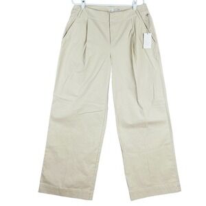 NWT a new day Women's‎ Tan Pleated Pants Size 4 Wide Leg High Rise Stretch